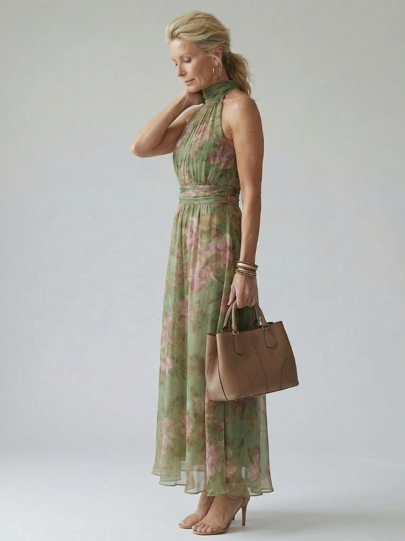 Mirelle™ | Gathered Halter Midi Dress - Rosalie and Grace