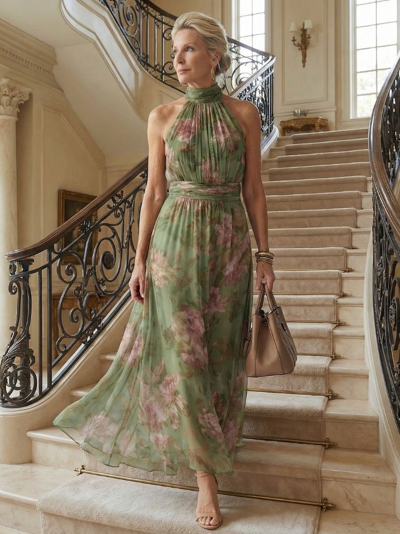 Mirelle™ | Gathered Halter Midi Dress - Rosalie and Grace