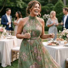 Mirelle™ | Gathered Halter Midi Dress - Rosalie and Grace