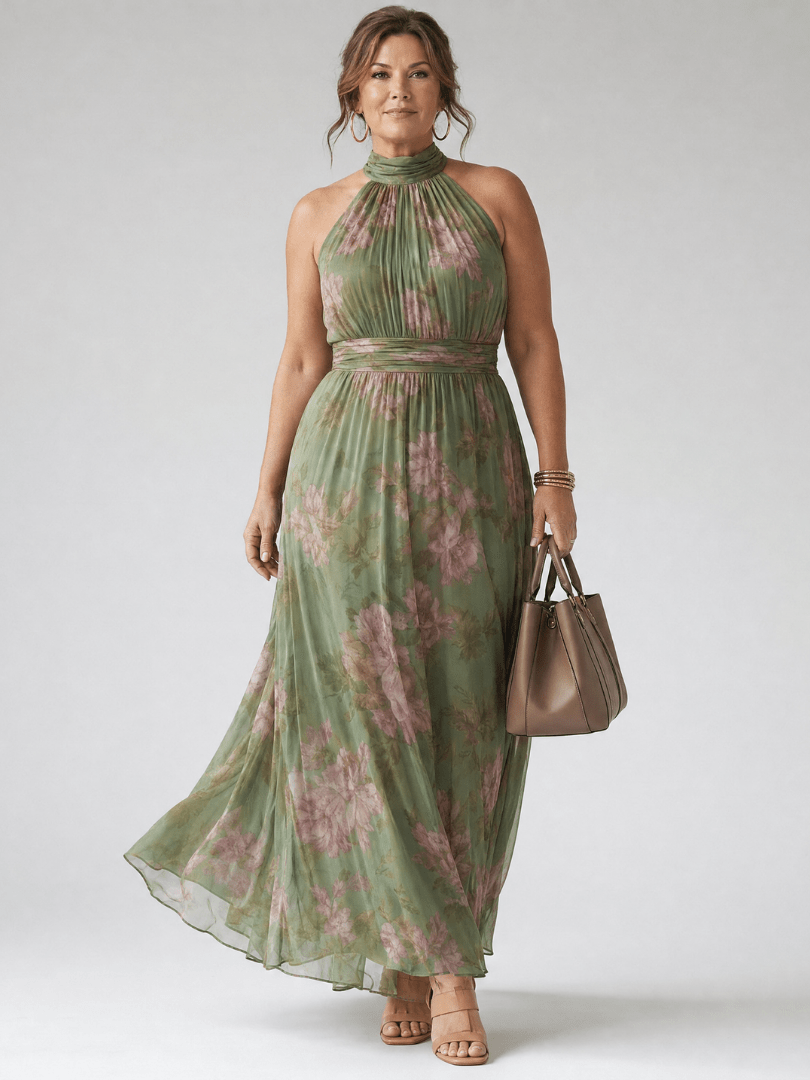 Mirelle™ | Gathered Halter Midi Dress - Rosalie and Grace