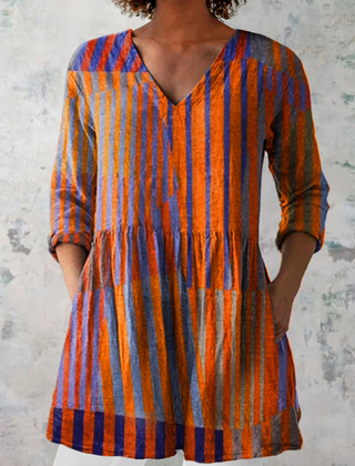 Nadia | Long Blouse with V-Neck - Rosalie and Grace