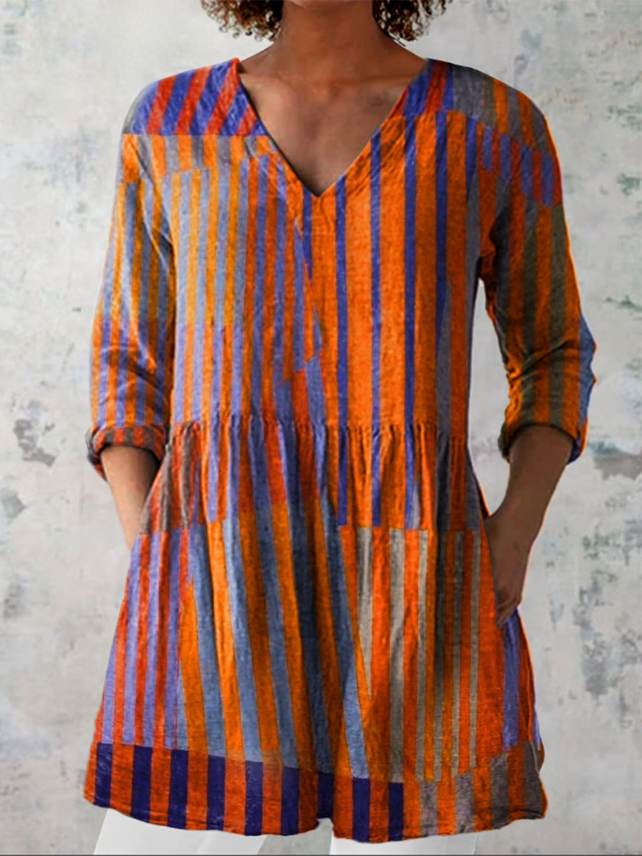 Nadia | Long Blouse with V-Neck - Rosalie and Grace