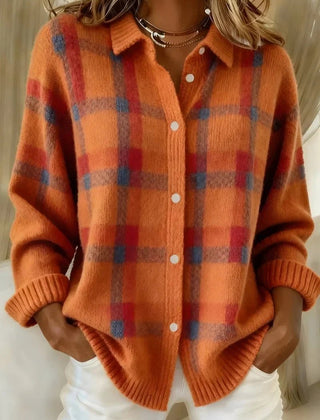 Nadia™ | Plaid Button-Up Cardigan - Rosalie and Grace