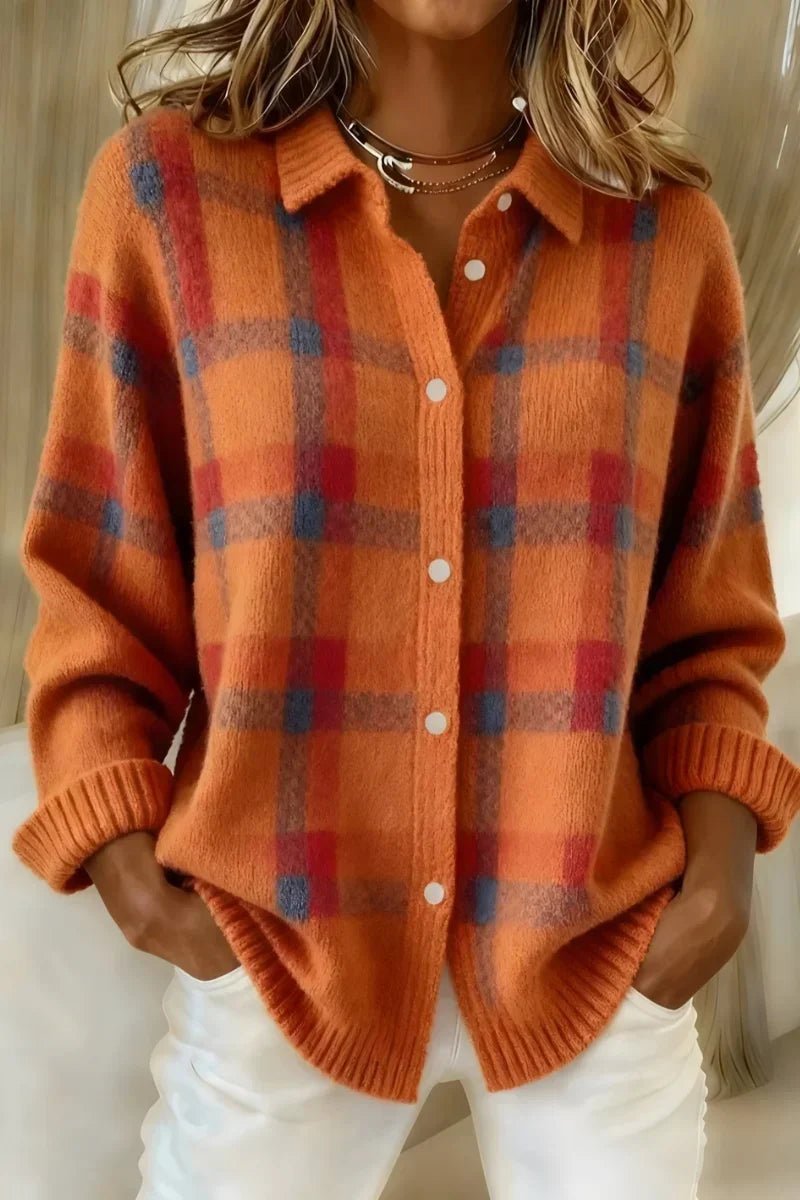 Nadia™ | Plaid Button-Up Cardigan - Rosalie and Grace