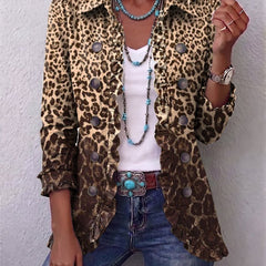 Navara™ | Leopard Print Ruffled Jacket - Rosalie and Grace