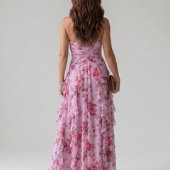Nori™ | Halter Neck Ruched Bodice Floral Maxi Dress - Rosalie and Grace