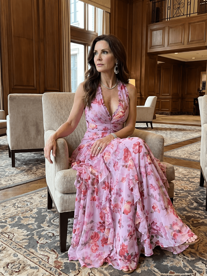 Nori™ | Halter Neck Ruched Bodice Floral Maxi Dress - Rosalie and Grace