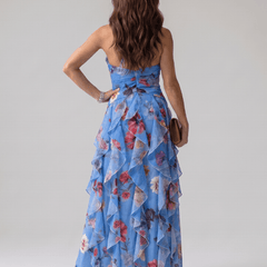 Nori™ | Halter Neck Ruched Bodice Floral Maxi Dress - Rosalie and Grace