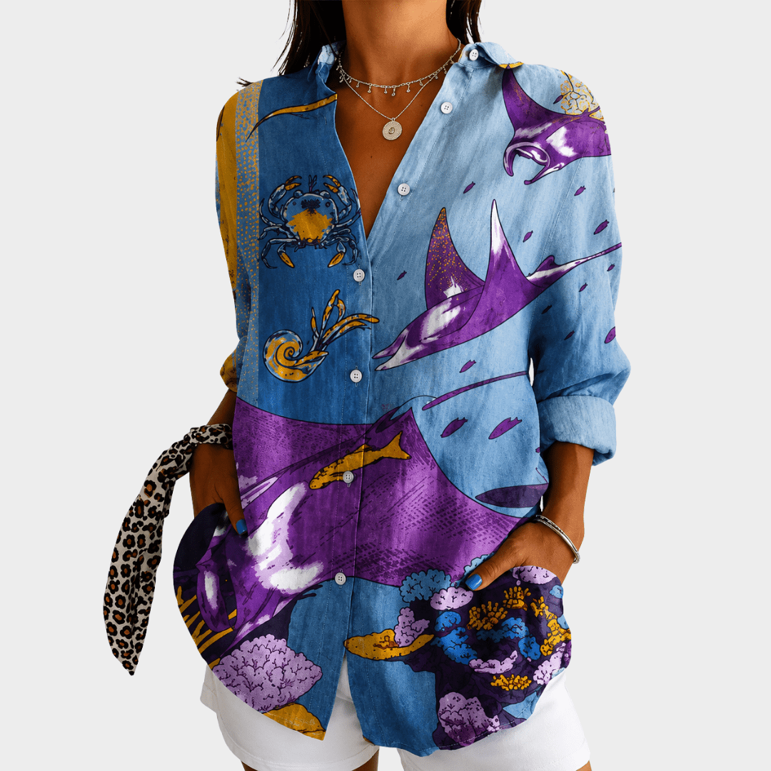 Ocean Dreams Art Blouse - Rosalie and Grace