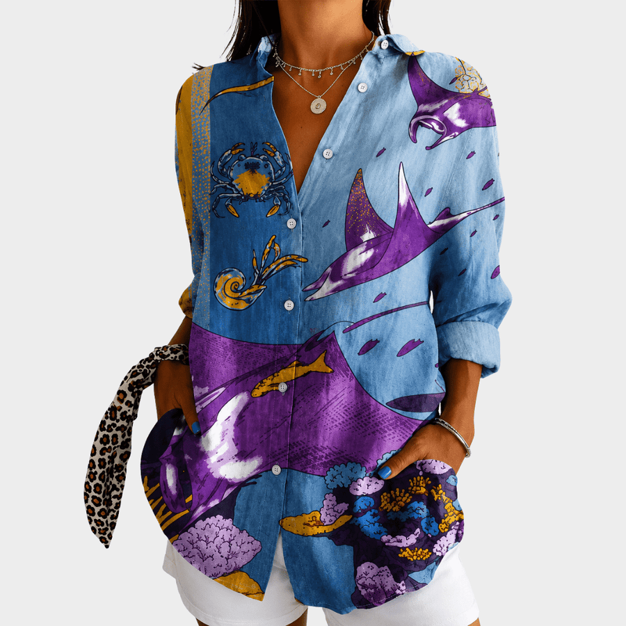 Ocean Dreams Art Blouse - Rosalie and Grace