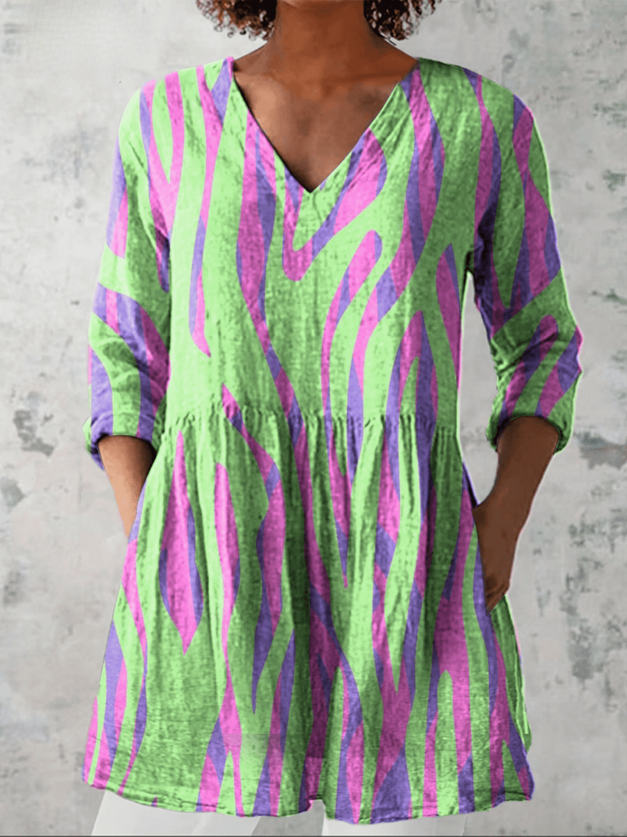 Oceane | Long Blouse with V-Neck - Rosalie and Grace
