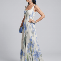 Ophelia™ | Sleeveless Square Neck Floral Print Midi Dress - Rosalie and Grace
