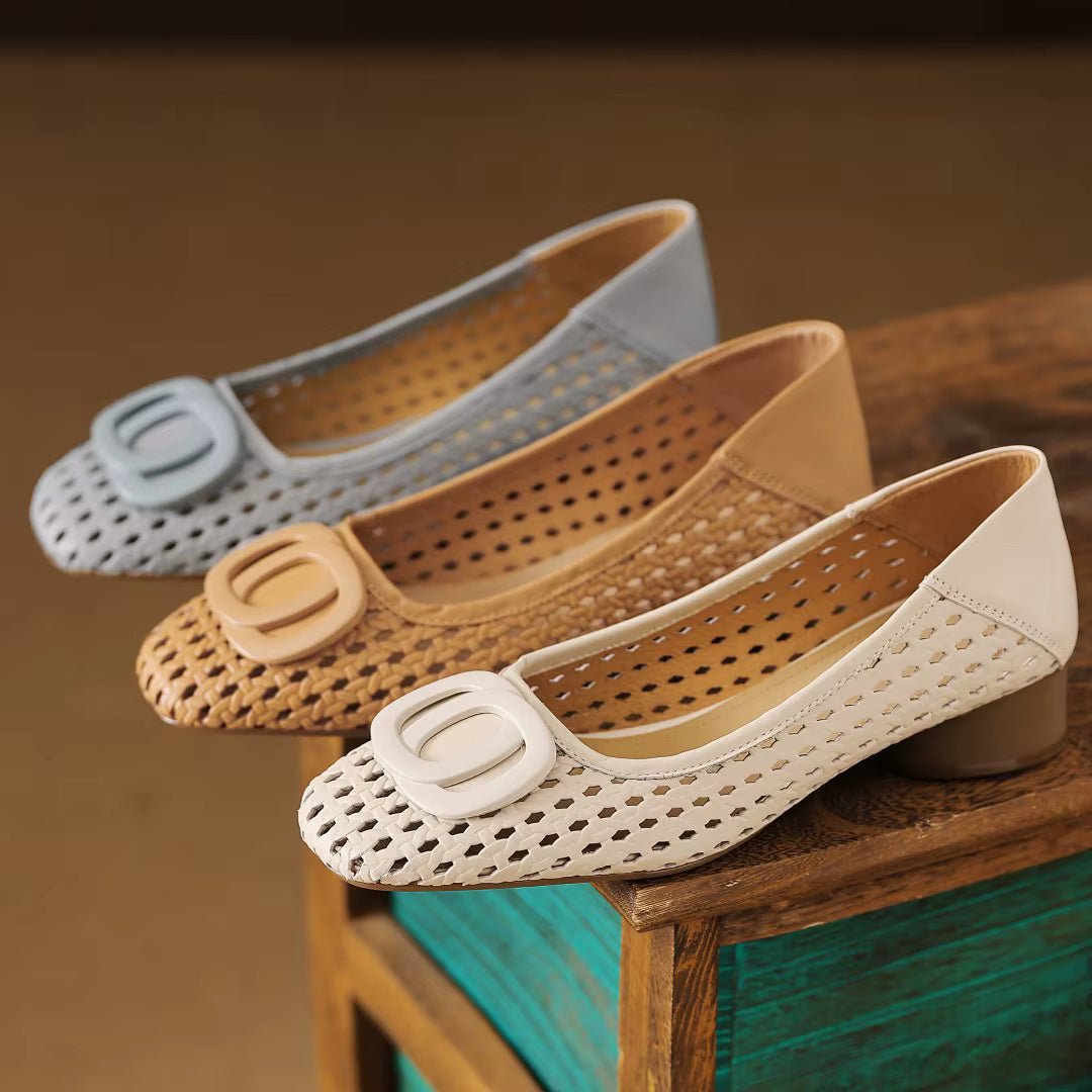 Opium Woven Leather Flats - Rosalie and Grace
