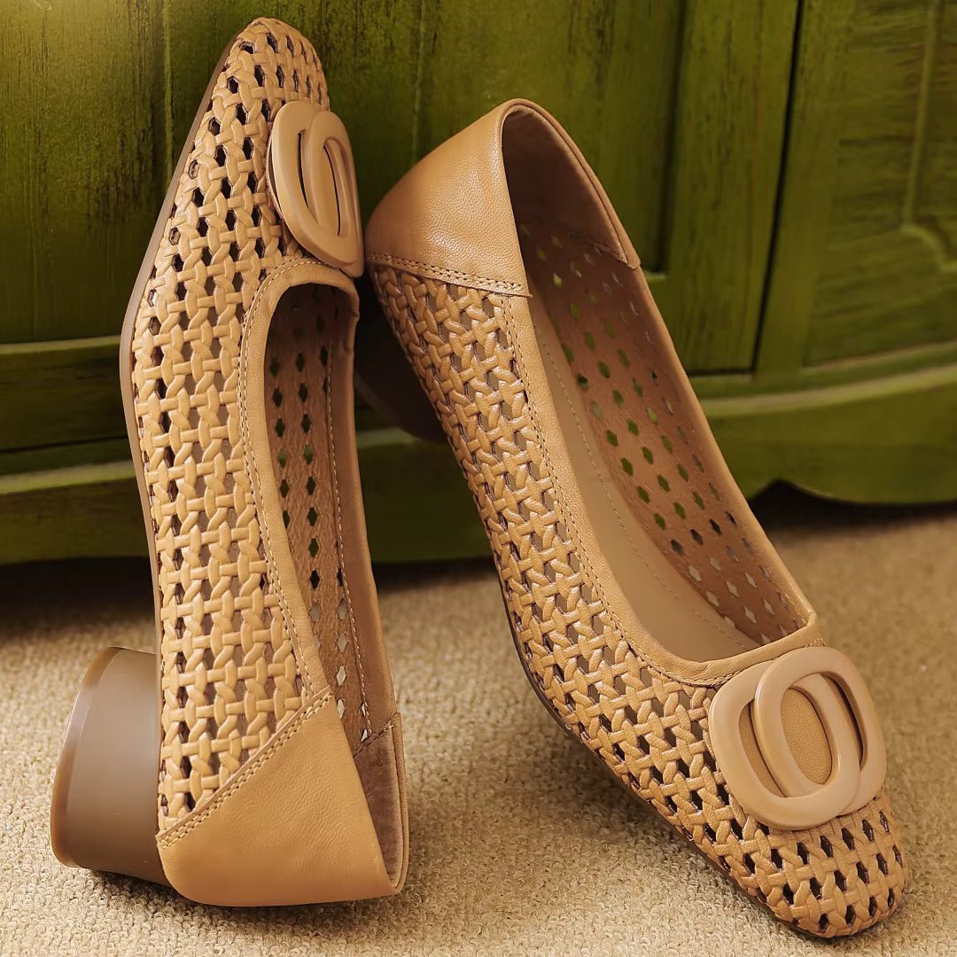 Opium Woven Leather Flats - Rosalie and Grace