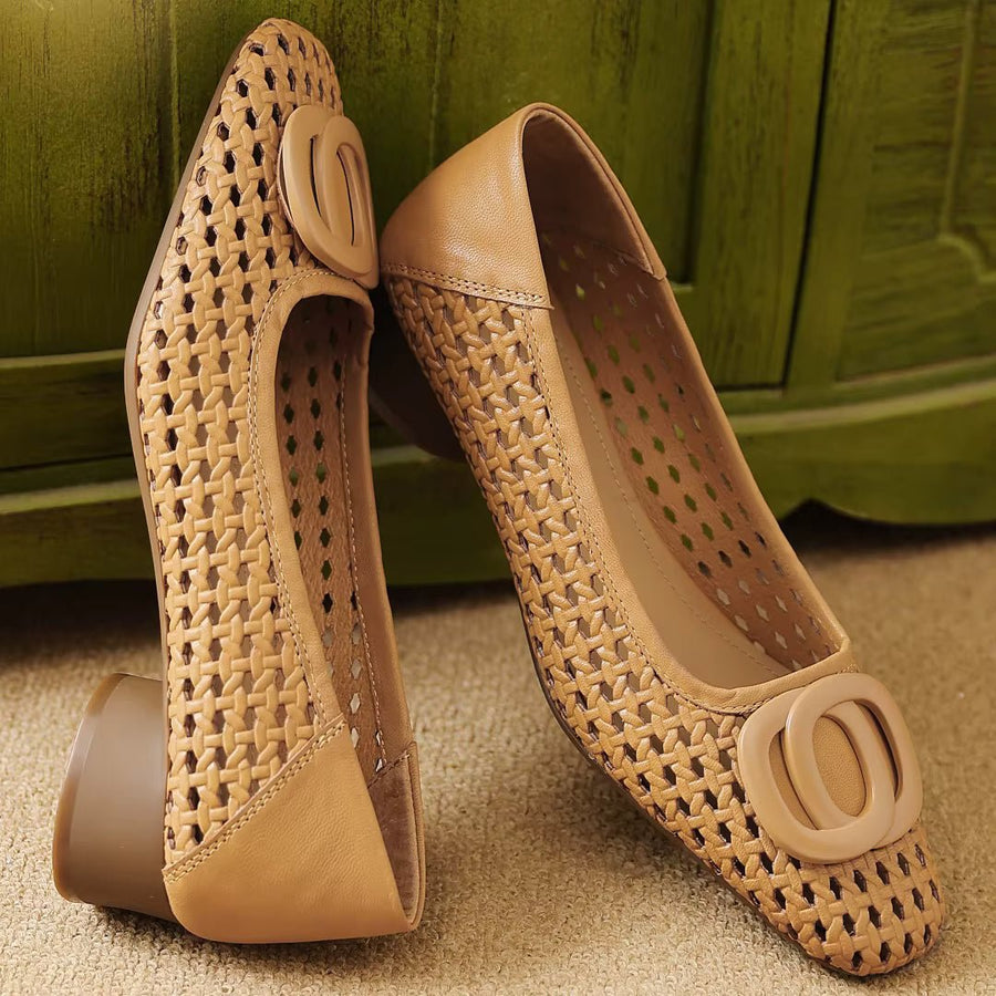 Opium Woven Leather Flats - Rosalie and Grace