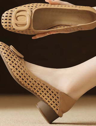Opium Woven Leather Flats - Rosalie and Grace