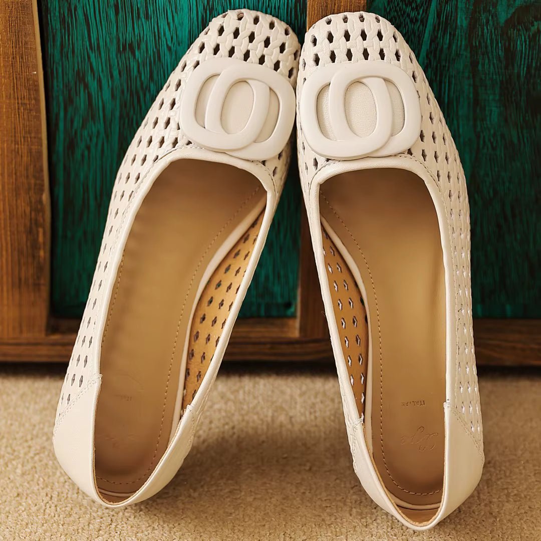 Opium Woven Leather Flats - Rosalie and Grace