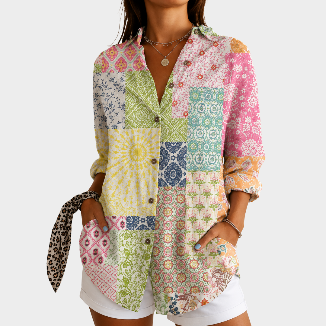 Patchwork Sunshine Garden Blouse - Rosalie and Grace
