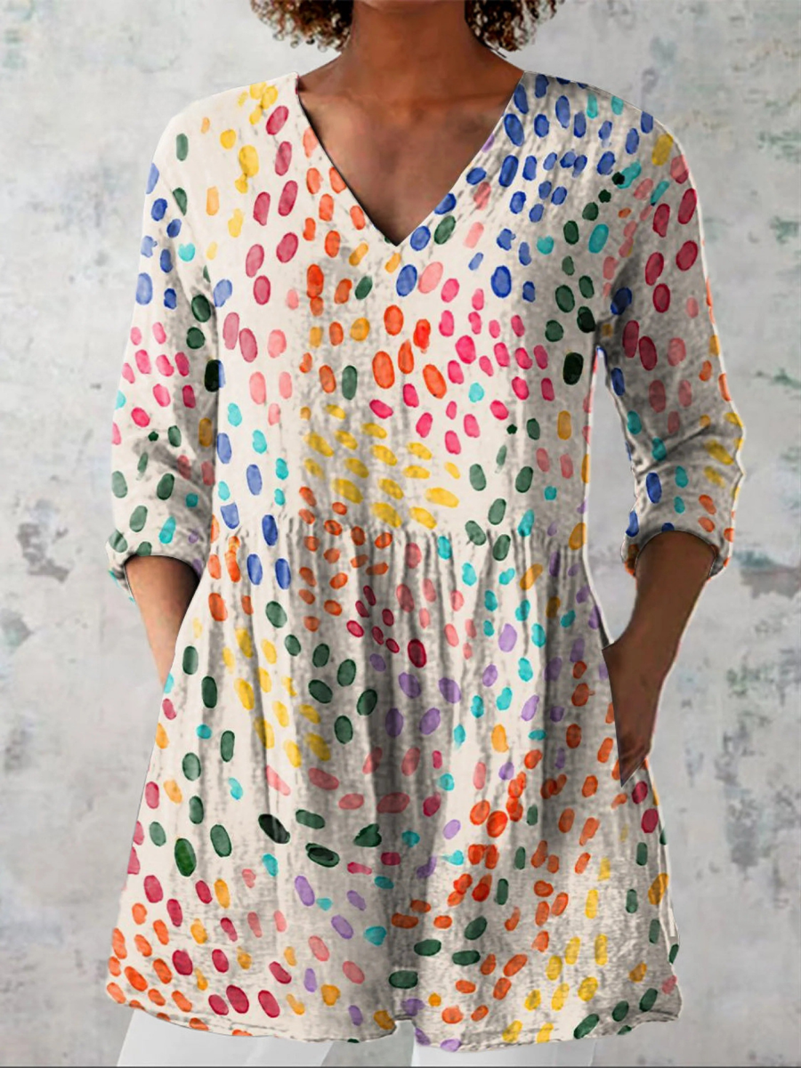 Pauline | Long Blouse with V-Neck - Rosalie and Grace