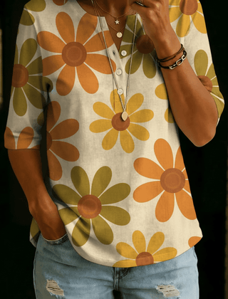 Piper | Retro Daisy Henley Top - Rosalie and Grace