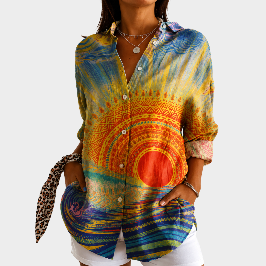 Radiant Sunset Escape Blouse - Rosalie and Grace