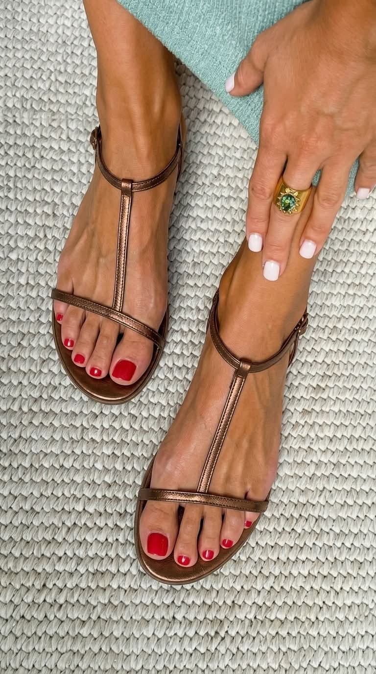 Rosalba Golden Sandals Spring - Rosalie and Grace