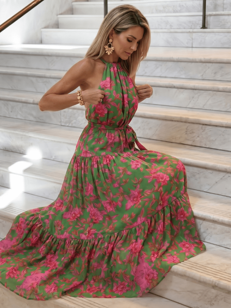 Rowen™ | Draped Halter Midi Dress - Rosalie and Grace