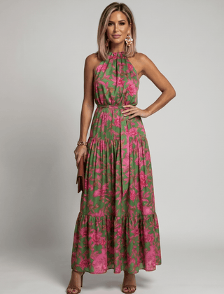 Rowen™ | Draped Halter Midi Dress - Rosalie and Grace