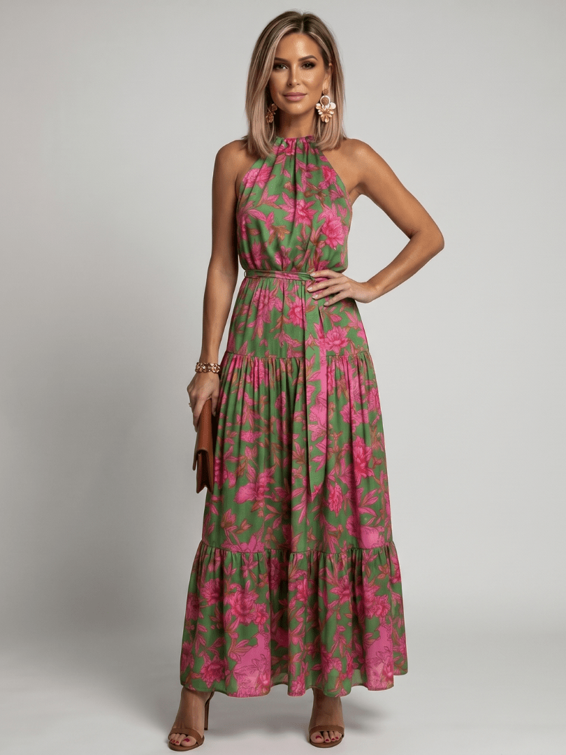 Rowen™ | Draped Halter Midi Dress - Rosalie and Grace
