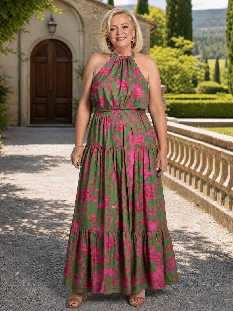 Rowen™ | Draped Halter Midi Dress - Rosalie and Grace
