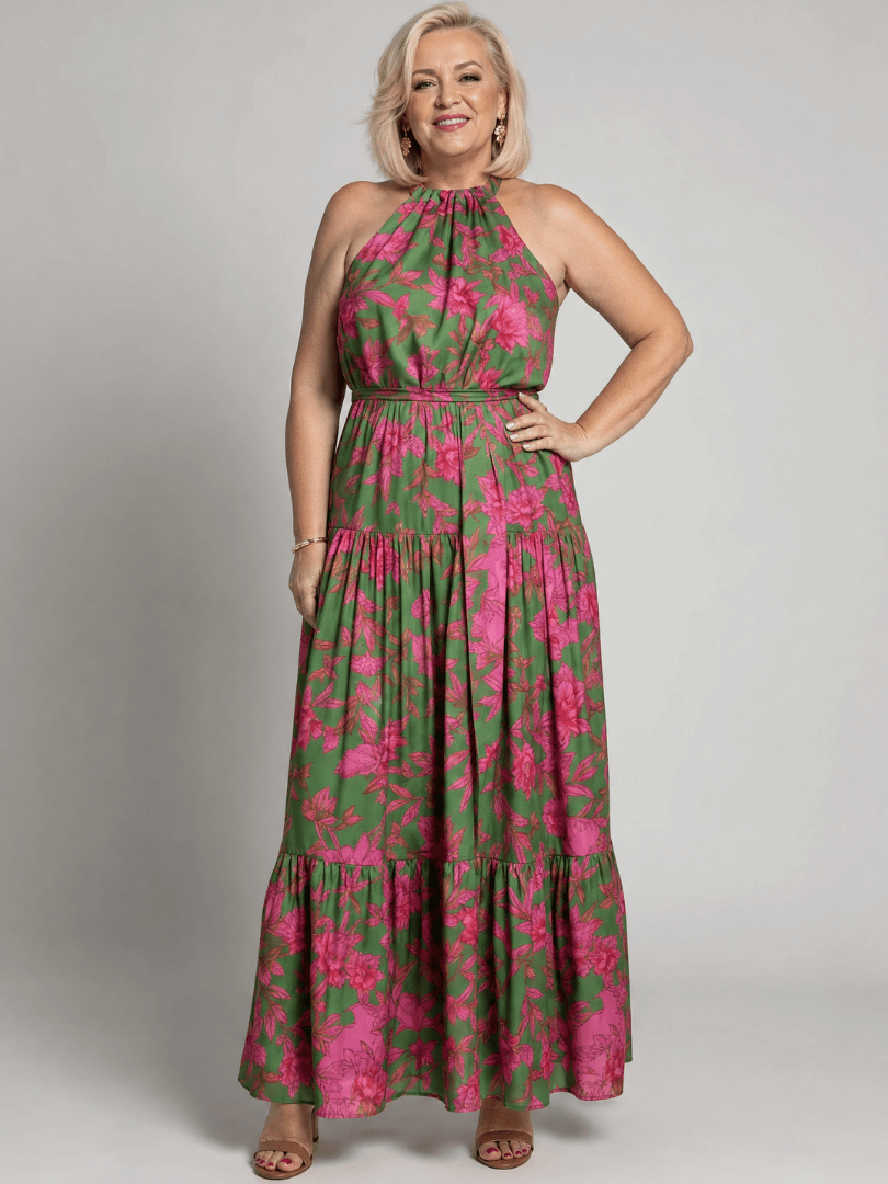 Rowen™ | Draped Halter Midi Dress - Rosalie and Grace