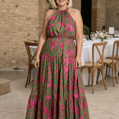 Rowen™ | Draped Halter Midi Dress - Rosalie and Grace