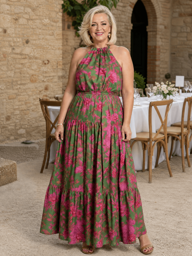 Rowen™ | Draped Halter Midi Dress - Rosalie and Grace