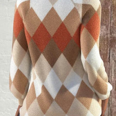 Shela | Checkered Knit with Button Detail Sweater - Rosalie and Grace