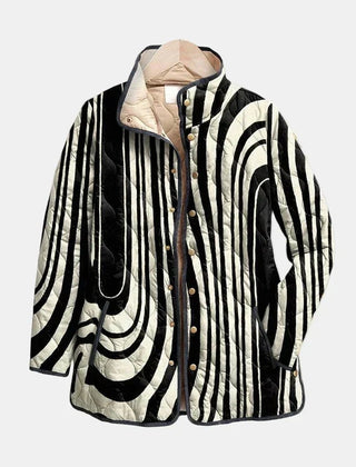Soraya | Casual Quilted Jacket with Abstract Geometric Design - Rosalie and Grace