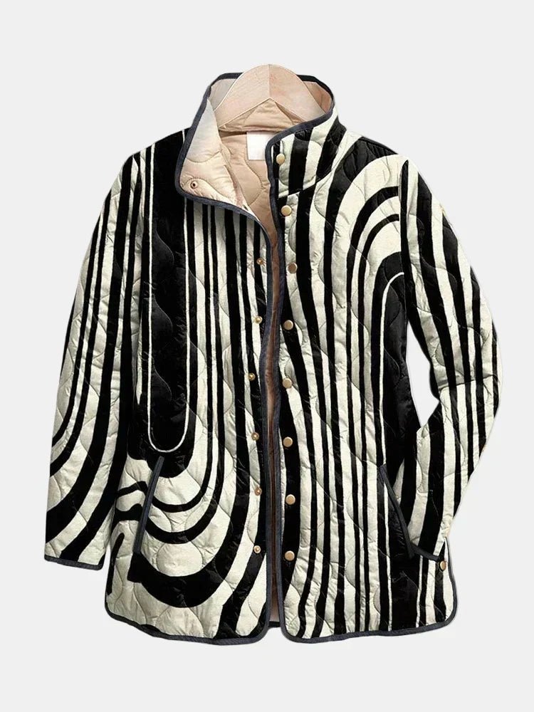 Soraya | Casual Quilted Jacket with Abstract Geometric Design - Rosalie and Grace