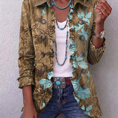 Sundara™ | Boho Gradient Vintage Floral Ruffle Jacket - Rosalie and Grace