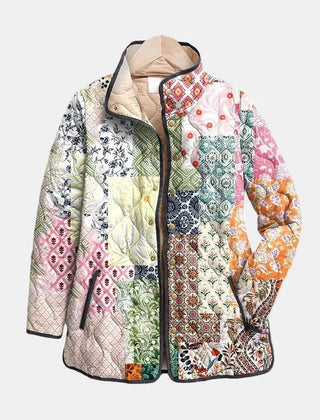 Suri | Casual Floral Print Quilted Jacket - Rosalie and Grace