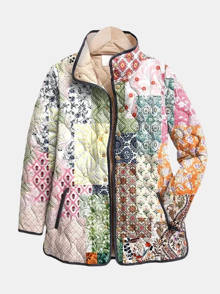 Suri | Casual Floral Print Quilted Jacket - Rosalie and Grace