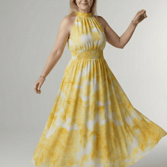 Sylin™ | Gathered Halter Midi Dress - Rosalie and Grace