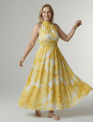 Sylin™ | Gathered Halter Midi Dress - Rosalie and Grace