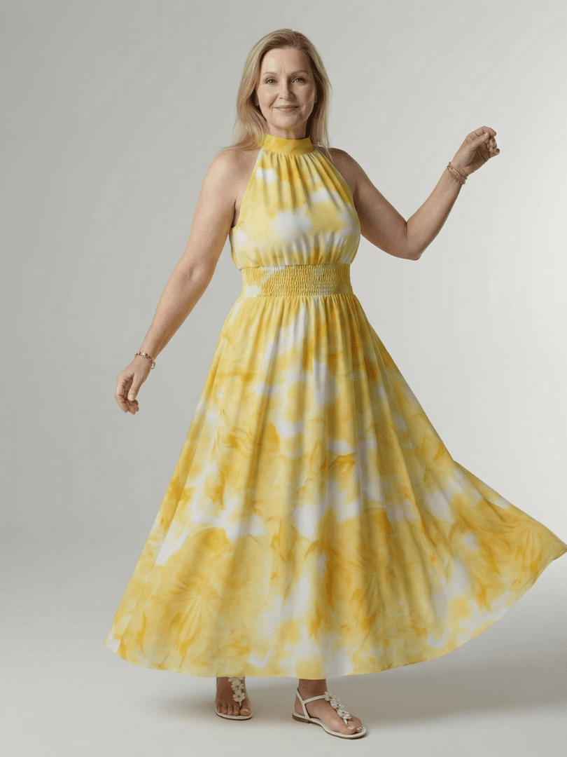Sylin™ | Gathered Halter Midi Dress - Rosalie and Grace