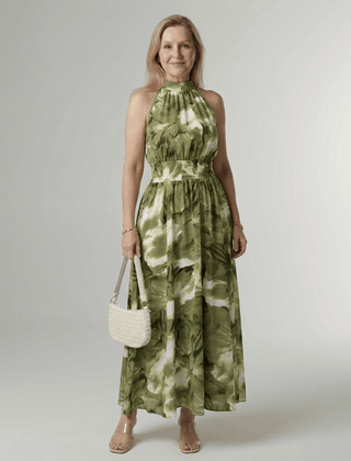 Sylin™ | Gathered Halter Midi Dress - Rosalie and Grace