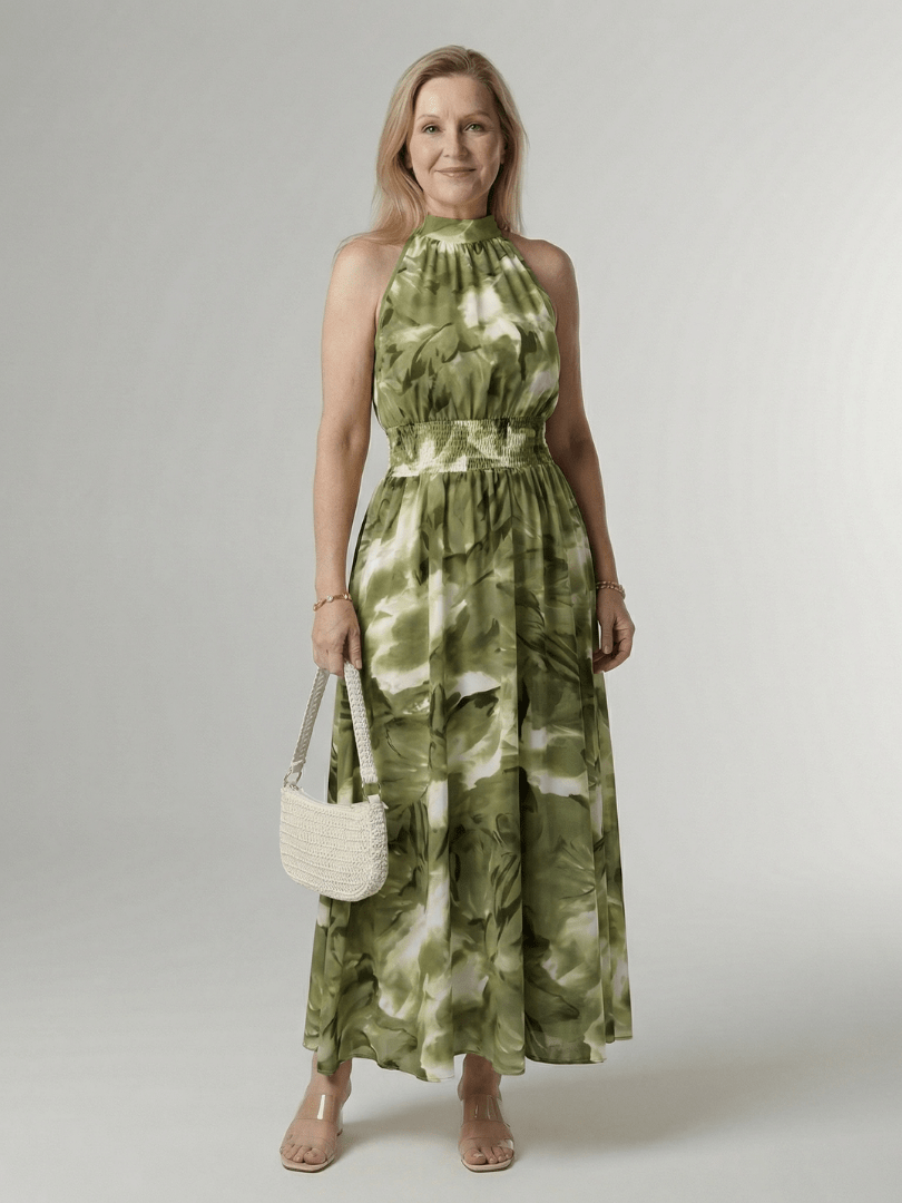 Sylin™ | Gathered Halter Midi Dress - Rosalie and Grace