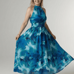 Sylin™ | Gathered Halter Midi Dress - Rosalie and Grace