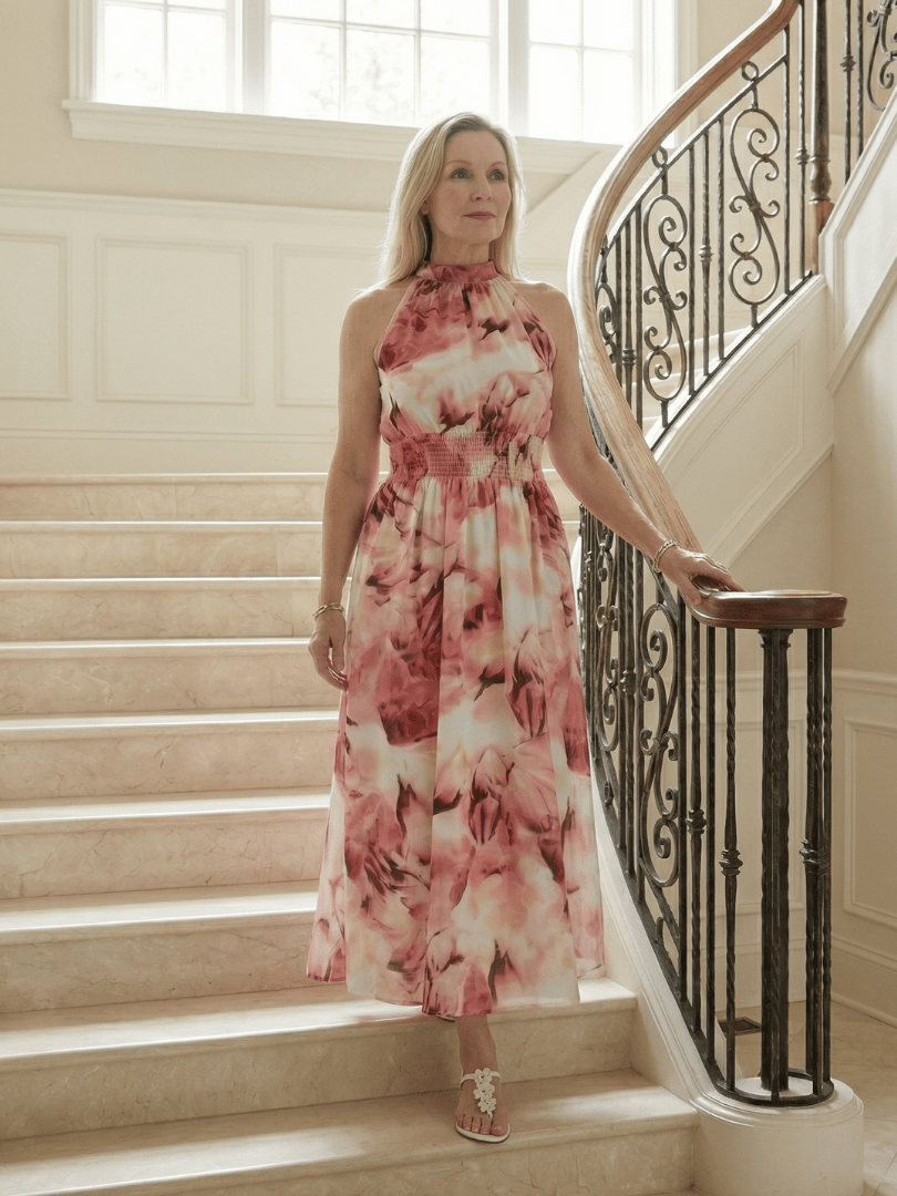 Sylin™ | Gathered Halter Midi Dress - Rosalie and Grace