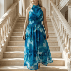 Sylin™ | Gathered Halter Midi Dress - Rosalie and Grace