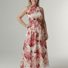 Sylin™ | Gathered Halter Midi Dress - Rosalie and Grace