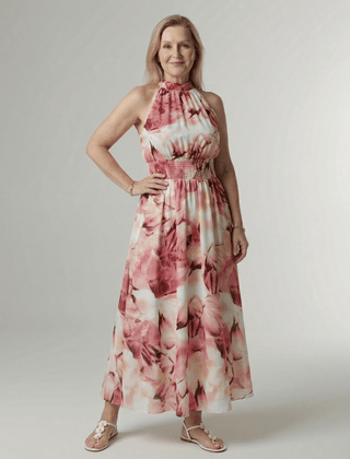 Sylin™ | Gathered Halter Midi Dress - Rosalie and Grace