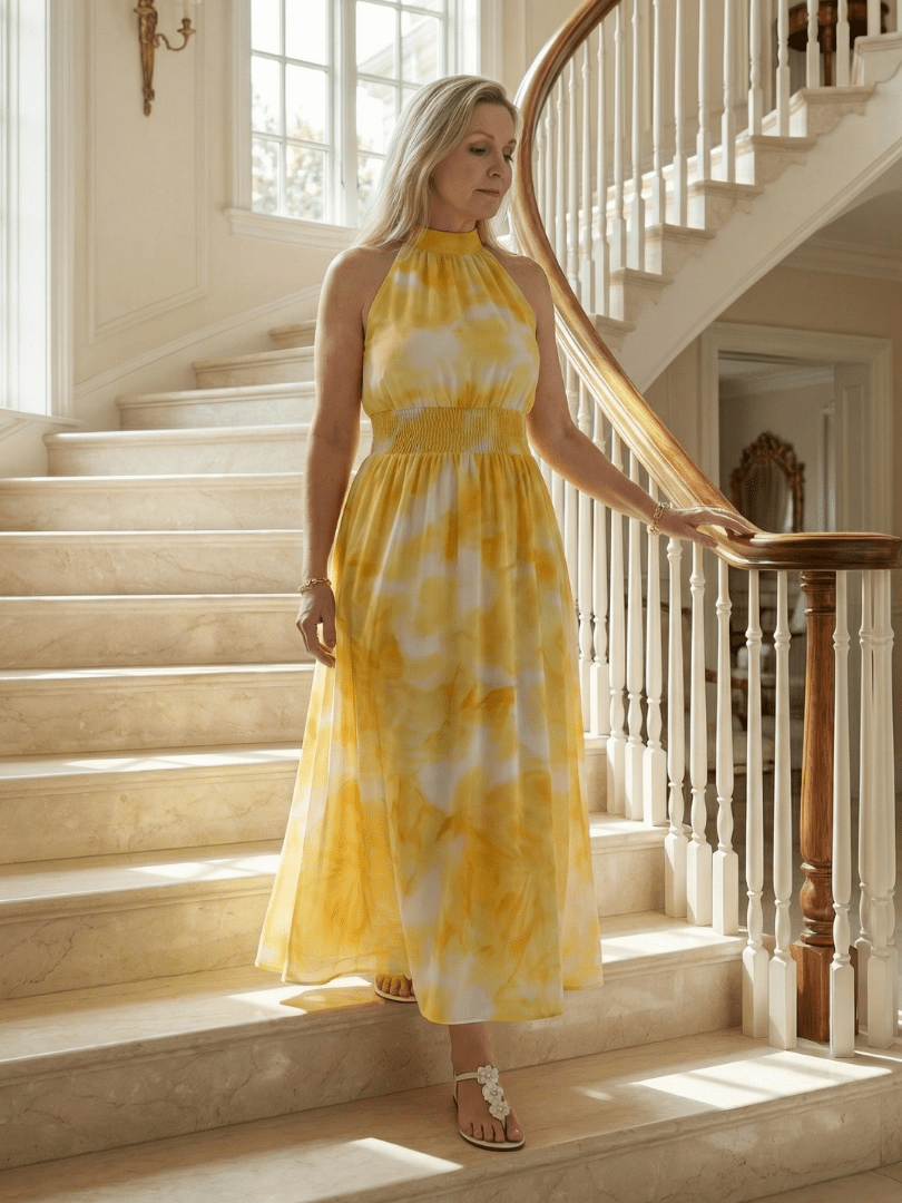 Sylin™ | Gathered Halter Midi Dress - Rosalie and Grace